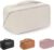 BOBOBOX New Large Capacity Travel Cosmetic Bag PU Leather Waterproof Portable with Handle and Divider Multifunctional Bag Makeup Accessories for Women (B-White)