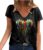 Plus Size Tops for Women Funny Printed Blouses V Neck Short Sleeve Loose T-Shirt Women’s Casual Dressy Tshirt Tees