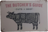 AIQIBAO Metal Vintage Tin Sign Decor The Butcher’s Guide for Restaurant Bar Pub Shop Funny Retro Wall Art Sign 12″ X 8″