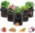 5Pack Potato Grow Bags 7 Gallon with Flap, Heavy Duty Fabric Grow Bags with Handle and Harvest Window, Non-Woven Planter Pot Plant Garden Bags to Grow Vegetables Potato Tomato, Black (5 gallons)