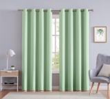 Treatmentex 84″ Curtains for Bedroom Chevron Light Green Half Light Blocking Window Curtain Drapes for Living Room 2 Pack Grommet Top