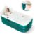 Nevife Inflatable Blow Up Bathtub with Bath Base,Headrest,Cup Holder and Pocket Storage,Foldable/Portable Free Standing Bath Tub for Adult Spa, Ideal for Hot Bath/Ice Bath 63″x35.4″x35.4″(Green)