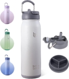 BOTTLE BOTTLE 24oz Insulated Water Bottle Stainless Steel Sport Water Bottle with Straw and Adjustable Lid Daily Pill Organizer (gray gradient)