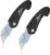 2-Pack Folding Utility Knife, Quick Change Box Cutter with Sharp Blade, Lock Back and Comfortable Handle, Compact Safety Box Cutter for Carton, Cardboard, String and Boxes