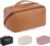 BOBOBOX New Large Capacity Travel Cosmetic Bag PU Leather Waterproof Portable with Handle and Divider Multifunctional Bag Makeup Accessories for Women (C-Brown)