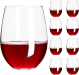 S SALIENT Stemless Wine Glasses/Glass cups/Mixed Drinkware (Set of 8), 18.5 oz, Lead-free
