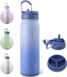 BOTTLE BOTTLE 24oz Insulated Water Bottle Stainless Steel Sport Water Bottle with Straw and Adjustable Lid Daily Pill Organizer (blue gradient)