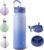 BOTTLE BOTTLE 24oz Insulated Water Bottle Stainless Steel Sport Water Bottle with Straw and Adjustable Lid Daily Pill Organizer (blue gradient)