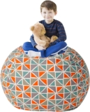 Storage Bean Bag Chair Cover,Stuffed Animal Bean Bag Storage XL,Bean Bag Covers Only Without Filling,Toy Bean Bag Storage for Kids and Adult(Triangle Print)