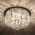Crystal Chandelier Light Fixtures Crystal Chandeliers for Bedroom Living Room Hallway Bar Dining Room 8 Lights Modern Chrome Crystal Flush Mount Ceiling Light 15.75” Width（G9 Bulbs Excluded）
