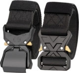 RUILAIBO 2 Tactical Belts Nylon for Men Heavy duty Hiking Rigger Belt Work Web Adjustable Quick Release Buckle Outdoors