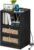 Yoobure Black Nightstand with Charging Station, Bed Side Table/Night Stand with Drawers, Modern Nightstands with USB Ports & Outlets for Bedroom, Living Room, Home Office