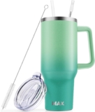 MaxBase 40 oz Tumbler with Handle and Straw Lid, Insulated Reusable Stainless Steel Travel Mug Keeps Drinks Cold up to 34 Hours, 100% Leakproof Bottle for Water, Iced Tea or Coffee, Smoothie and More