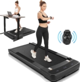 ANCHEER Under Desk Treadmill, 2 in 1 Folding Treadmill Desk Workstation, Walking Pad Treadmill Under Desk, Portable Electric Running Jogging Machine with Remote Control & LED Display for Home Office