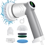 BOOHENKA Electric Spin Scrubber, Portable Electric Cleaning Brush, Cordless Power Shower Scrubber with Dual-Speed and 6 Replaceable Cleaner Heads for Bathroom, Tub, Tile, Floor, Car, Wheel