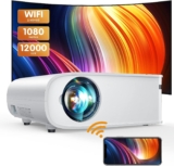 Projector, ARTSEA Native 1080P 5G WiFi HD Projector for iPhone, 2023 Upgrade Outdoor Movie Projector with 100Inch Projection Screen, 12000L 4K 300” Home Video Projector for TV Stick/PS4/Android/iOS