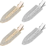 Rhinestone No Bend Hair Clips, Aileam Bangs Diamond Hair Clip Shiny No Dent No Crease Makeup Accessories Pin Barrette for Women and Girls