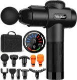 TOLOCO Massage Gun, Muscle Deep Tissue Massager for Athletes for Any Pain Relief, 10 Massages Heads with Silent Brushless Motor, Gifts for Men&Women, Black