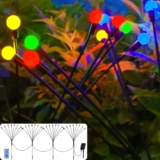 ZeHaiYlf New Upgraded Solar Swaying Lights，Solar Garden Lights,Firefly Lights Outdoor Waterproof ，4 Pack 32 LEDs Solar Outdoor Lights，Yard Patio Pathway Decoration