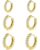 ZUOPOEKI Earrings for Women Small Gold Hoop Earrings Set 18K Gold Plated Huggie Earrings Men