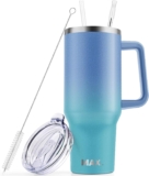 MaxBase 40 oz Tumbler with Handle and Straw Lid, Insulated Reusable Stainless Steel Travel Mug Keeps Drinks Cold up to 34 Hours, 100% Leakproof Bottle for Water, Iced Tea or Coffee