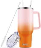 MaxBase 40 oz Tumbler with Handle and Straw Lid, Insulated Reusable Stainless Steel Travel Mug Keeps Drinks Cold up to 34 Hours, 100% Leakproof Bottle