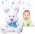 MIAODAM Peek A Boo Bunny Stuffed Animal, Singing Baby Toys for Girls, Children Song & Lullabies Stuffed Bunny Rabbit Repeats What You Say, Bunny Baby Toys 6-12 Months Talking Singing with Floppy Ears