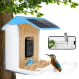 TISEMENT Smart Bird Feeder with Camera,1080P HD Bird Feeder Camera with AI Identify/Microphone Transmission/Motion Detection, Outdoor Solar / Battery Powerd Bird Feeders for Families