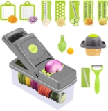B BSIASIO Vegetable Chopper With Container Onion Chopper, Egg Slicer, Slicer, Vegetable Slicer, Professional food chopper,8 blades