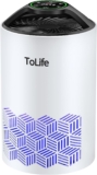 ToLife Air Purifiers for Bedroom, HEPA Air Cleaner for Room, Filters 99.97% Smoke Pollen Dander Dust, Portable Air Purifier with Low Noise Sleep Mode for Desktop Office, White