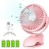 UCAREAIR Portable Clip On Fan Battery Operated, 7200mAh Small USB Desk Fan, 4 Speed Quiet Rechargeable Clip Fan, 360° Rotate Personal Cooling Fan for Home Office Stroller Dorm Camping Blue