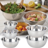 QQYIDA Rust Steel Light Luxury Thickened Multi-Functional Large Basin New Stainless Steel Basin Set Soup Basin Stainless Steel Water Basin (580ml)
