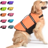 Dogcheer Ripstop Dog Life Jacket, Reflective & Adjustable Dog Swim Life Vest Pet PFD Float Coat, Puppy Floatation Vest Preserver with Rescue Handle