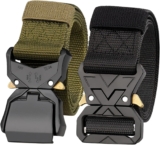 RUILAIBO 2 Tactical Belts Nylon for Men Heavy duty Hiking Rigger Belt Work Web Adjustable Quick Release Buckle Outdoors