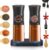 Gravity Electric Salt and Pepper Grinder Set – USB Rechargeable，Automatic Salt Pepper Mill with 5 Adjustable Coarseness, Ceramic Grinder with Bottom Cap, White LED Lights