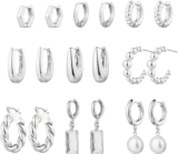 9 Pairs Gold Chunky Hoop Earrings Set for Women, 14K Gold Plated Twisted Huggie Hoop Earring Hypoallergenic, Lightweight Thick Open Hoops Earrings Jewelry Gifts.