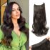 Invisible Wire Hair Extensions Long Body Wavy Hair Extensions with Transparent Headband Adjustable Size 4 clip Fish Line Secret Synthetic Hairpieces for Women 20inch