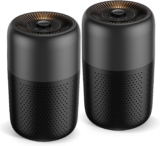 2 Pack TPLMB Air Purifiers for Bedroom,H13 HEPA Filters,Fragrance Sponge for Better Sleep,Remove 99.97% of Dust Smoke Hair Odors Wildfire Particles,24dB Filtration System, P60 Black.
