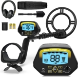 SAKOBS Metal Detector for Adults Waterproof – Professional Higher Accuracy Gold Detector with LCD Display, DISC & Notch & All Metal Mode, Advanced DSP Chip 10″ Coil Metal Detectors