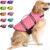 Dogcheer Ripstop Dog Life Jacket, Reflective & Adjustable Dog Swim Life Vest for Swimming Boating, Puppy Life Jacket Pet Floatation Vest PFD with Rescue Handle for Small Medium Large Dogs Pink dot