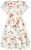 Girls Floral Dresses Flutter Ruffle Sleeve Summer Chiffon Dress for Kids 6-12 Y