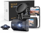 [2023 Upgrade] 4K & 2K Dual Dash Cam, Built in WiFi, with GPS, RICILAR Super HD Front and Rear Dashcam for Cars with Night Vision Recording, G-Sensor Parking Monitor 170°Wide Angle Dash Camera