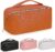 BOBOBOX New Large Capacity Travel Cosmetic Bag PU Leather Waterproof Portable with Handle and Divider Multifunctional Bag Makeup Accessories for Women (G-Brown)