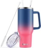 MaxBase 40 oz Tumbler with Handle and Straw Lid, Insulated Reusable Stainless Steel Travel Mug Keeps Drinks Cold up to 34 Hours, 100% Leakproof Bottle for Water
