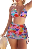 Adisputent Womens Thong Bikini Set Brazilian Triangle Top Halter String Low Cut Cheeky Bottoms Swimsuits Sexy Bathing Suits