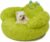 Jiupety Calming Dog and Cat Bed, Indoor High Bolster Donut Dog Beds, Comfortable Plush Cuddler Dog Bed, M(24″x24″x14″) Size for Small Dogs and Cats, Cute Cartoon Soft Bed, Green.