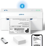 POLONO Bluetooth Thermal Shipping Label Printer, Wireless 4×6 Shipping Label Printer for Small Business, Support Android, iPhone, Windows, and Mac, Widely Used for Ebay, Amazon, Shopify, Etsy, USPS