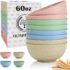 Homienly Cereal Bowl Set, Wheat Straw Fiber Unbreakable Lightweight Bowls Set (Multi, 26 OZ)