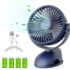 UCAREAIR Portable Clip On Fan, 7200mAh Small Rechargeable Battery Operated Fan, 4 Speeds Quiet USB Desk Fan, 360°Rotate Personal Table Fan for Home Office Stroller Outdoor Camping, 34H, Pink