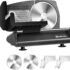 Adortec Electric Meat Slicer for Home Use, Deli Slicer Machine with 2 Blades & 2 Food Pushers
